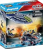 PLAYMOBIL City Action 70781 Polizei-Fallschirm: Verfolgung des Amphibien-Fahrzeugs, Schwimmfähig, Spielzeug für Kinder ab 5 Jahren