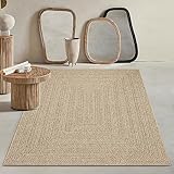 Mia´s Teppiche Soil - wetterfester In- und Outdoor Teppich im Natürlichem Jute-Look, wetterfest, geeignet für Terrasse und Garten, ca. 60 x 180 cm