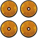 4er SET Reflektor Rückstrahler rund 60mm orange Katzenauge Seitenstrahler für Anhänger LKW Wohnwagen mit E-Prüfzeichen