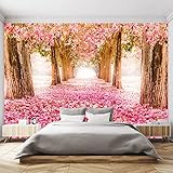 murimage Fototapete Pink Wald 366 x 254 cm inklusive Kleister 3D Tapete Bäume Blüten Blumen Wohnzimmer Küche Schlafzimmer