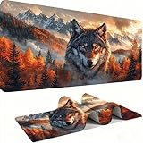 Waldwolf Mauspads, Mauspad XXL 150x80CM Gaming, schreibtischunterlage Gaming Tastatur Matte, Große Schreibtisch Matte, Großer Erweiterter Schreibtisch Schutz Für Home Office Studium, Laptop j0xk-267