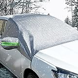 Frontscheibenabdeckung Winter, Windschutzscheibenabdeckung, Scheibenabdeckung Auto Winter und Sommer, Übergröße Frostschutz Auto Frontscheibe für Autos SUVs Vans