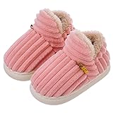 YAQUEKOU Winter Hausschuhe für Kinder Mädchen Jungen Plüsch Pantoffeln Warme Gefüttert Pantoletten Weich Bequem Slipper Schuhe (Rosa, Erwachsene, 34, Numerisch (von/bis), EU Schuhgrößensystem, 35, M)