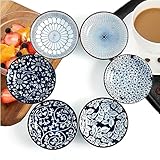 SAMLAK Keramik Dipschalen, Gewürzschalen Klein, Soja Saucenschälchen, Dipschälchen, sushi set, Snackschalen & Dipschalen,Snackschalen Set 6er, 10.3 cm knabberschalen