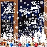 Fensterbilder Weihnachten,Fensterdeko Schneeflocken Selbstklebend,Schneeflocken Fensterdeko Fensterbilder für Weihnachts-Fenster Dekoration,Fensterscheiben,Vitrinen,Schneeflocken Weihnachtsdeko