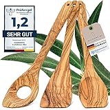 GOLDENBERG® Premium Holzkochlöffel Set Olive - feinstes Olivenholz aus Italien - Made in Germany - antibakteriell und hitzebeständig - Kochlöffel Holz - Kochlöffel Set - Holz Kochlöffel