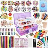 TAVADA Bastelset Kinder,3000+Stück Scrapbooking Bastelset mit Aufbewahrungsbox,Bastelzubehör Bastelmaterial Bastelsachen Bastelpapier,DIY Kunsthandwerk Bastelkoffer Bastelbedarf für Kinder