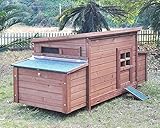 Zoopplier Winterfest Hühnerstall-wetterbeständig große Hühnerhaus-XXL Winterstall 4 Seasons aus massivem Holz-mit Wärmeisolierung-geeignet für 4-6 Hühner