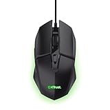 GXTrust 1109 Vylax Gaming Maus mit 6 Programmierbare Tasten, Mehrfarbige LED Beleuchtung, 200-6400 DPI, USB Kabel 150 cm, PC Maus mit Integrierte Software für Computer Laptop, Schwarz