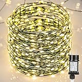 BrizLabs Lichterkette Kupferdraht Strom, 20M 400 LED Warmweiß Weihnachtsbaum Lichterkette Außen 8 Modi Wasserdicht Weihnachtsbeleuchtung für Party Innen Zimmer Garten Balkon Hochzeit Weihnachtsdeko