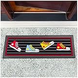 ANRO Schmutzfangmatte Fußmatte Schuhabstreifer Türmatte Schuhmatte Gummi Fußabtreter rutschfest für außen, innen, Eingangsbereich Sneaker 25x68cm