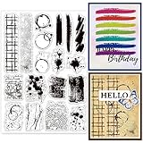 GLOBLELAND Flecken Hintergrund Klare Stempel Für DIY Scrapbooking Malpinsel Silikonstempel Siegel 21x14.8 cm Transparente Stempel Für Kartenherstellung Fotoalbum Dekoration