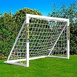 FORZA Fußballtor [1,8 m x 1,2 m] | Garten Kinder Fußballtore – 70 mm dicke PVC-Torpfosten + Fußballnetz | Verriegelungssystem | optionales Zielblatt, Ball & Tasche (Tor)