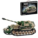 Aimmob Klemmbausteine Panzer Panzerjäger Tiger P Elefant | 826 Teile WW2 Militär Modell im Maßstab 1:28 mit 2 Figuren Technik Geschenk für Erwachsene