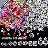 600 Stück Fädelperlen, Flash Beads für Armbänder, Glasperlen für Armbänder, Bastelperlen zum Auffädeln, für DIY-Ketten, Armbänder, Ohrringe