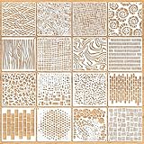 Yuanchu Mixed Media Schablonen Set Zum Malen, 16 St DIY Handwerk Stencils Stuff Wiederverwendbar Kunststoff Vorlagen für Holz Boden Möbel Schablonen Wandgestaltung Deko Tagebuch Scrapbook Fotoalbum