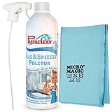 PASTACLEAN Glaspolitur 750ml, Glasreiniger Hochglanzreiniger für streifenfreien Glanz, für Fenster, Spiegel, Glastüren, Duschwände, Autoscheiben, Küchenfronten