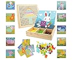 agctrler Mosaik Steckspiel, Mosaik Bastelset Kinder, Steckmosaik mit Vorlagen, Mosaik Steckspiel Spielzeug ab 3 4 5 6 Jahre Junge Mädchen