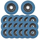 MIVIDE 20 Stück Fächerscheiben Schleifscheiben 125mm für Metall Holz Fächerscheibe 125 Korn 120 Lamellenscheiben Schleifmopteller für Winkelschleifer Poliermaschine, Blau
