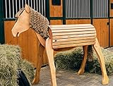 HolzTec Holzpferd Pony Amigo 109cm – Handgefertigt aus Naturholz, realistisches Design, wetterfest, ideal für drinnen und draußen, perfekt für Kinder, Natur oder Nuss-Braun (109 cm/Natur)