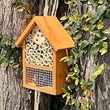 Wetterfest Natur/Nistkasten Bienenhotel Insektenhotel Bausatz aus Holz für Bienen, Insektenhotel Groß Schmetterlinge, Schmetterlingshaus für Garten Käfer & andere Tiere (2, EIN Stück)