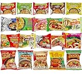 Asiatisches Instant Nudel Set mit 20 verschiedenen Sorten von Yum Yum, Mama, Wai Wai. Geschmack: Huhn, Rind, Ente, Shrimp und Gemüse.