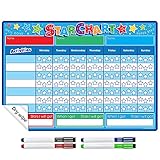 The Magnet Shop TMS Belohnungstafel für Kinder, A4 und Whiteboard, Sterndiagramm, Blau