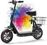 E Scooter,Elektro Elektroroller Erwachsene,E Roller Offroad,(45 Km Reichweite,48V13Ah,max. 20km/h,150 KG Tragkraft,12 Zoll Reifen) M5 PRO-S