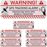 Aufkleber Set 'GPS TRACKING ALARM!', 6 Stück, 7,5 x 3 cm, selbstklebende Folie, außenklebend, Warnhinweis Sticker Innen- und Außenbereich, Diebstahl Schutz Klebesticker, Hinweissticker alarmgesichert