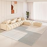 Moderner geometrischer Teppich, 200 x 300 cm, weicher, rutschfester Designer-Teppich für Wohnzimmer, Schlafzimmer und Esszimmer, stilvolle Heimdekoration und Bodendekoration