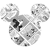 Disney selbstklebende und konturgeschnittene Vlies Fototapete von Komar - Mickey Head Comic Cartoon - Größe: 127 x 127 cm - Wandtattoo, Kinderzimmer, Dekoration, Design