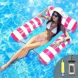 Pool Sitz Schwimmende Hängematte, WasserhängematteSpielzeuge Luftmatratze Pool Sessel Wassersitz Poolhängematten Liegematte für Erwachsene (Rosa)