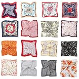 HBselect 16 Bandana Kopftuch Halstuch Baumwolle mit original Paisley und Cashew Muster für Damen 50×50cm