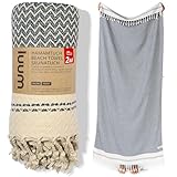 Luum® Badetuch groß 90x200 Hamamtuch Saunahandtuch Handtuch Yogatuch Duschtuch Strandhandtuch Saunatuch Reisehandtuch Pestemal Turkish Towels, Damen Herren, 100% Baumwolle, Navy