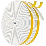 Dichtungsband Türdichtung Selbstklebend 6mm(B)x3mm(D)/20m(L) für Türen Fenster Schaumstoff klebeband Gummidichtung Gegen Kalte Zugluft/Anti-Kollision/Schalldichter/Wasserdichter/Staubdicht Weiß