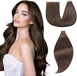 EINbeauty Tape Extensions Echthaar, Dunkel Braun Echthaar Extensions Invisible Extensions Echthaar Tape In Extensions Human Hair Tape 20pcs 35cm 40g Glatt Haarverlängerung Für Frauen(14zoll,2#)
