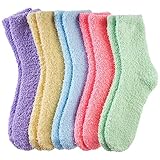 Josnown Kuschelsocken Damen, 5 Paar Weiche Flauschige Socken, Gemütlich Winter Warme Dicke Bettsocken Haussocken - Kein Vergossenes Flaum, Geschenk für frauen, Gr.35-41