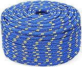 Abio Polypropylen Seil 6mm 10m blau Polypropylenseil Outdoor Tauwerk PP Flechtleine Textilseil Leine Nylonschnur Schnur Festmacher Rope Kunststoffseil Polyseil geflochten Rope 6mm 10m