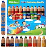 Hanffero 3 in 1 Farbstifte Set - Buntstift, Wasserfarbe & Wachsmalkreide in Einem Produkt, 10 Verschiedenen Farben, Sicher und Ungiftig, Leicht Abwaschbar