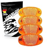 Speichenreflektoren Fahrrad Extra Verstärkt mit Stahlclips Reflektoren Fahrrad Orange 4er Set Katzenaugen Fahrrad Kinder mit StVZO-Prüfzeichen Speichen-Reflektor fürs Rennrad MTB Trekking Bike
