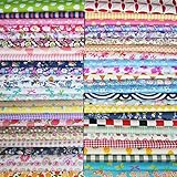 200Pcs Baumwollstoff Patchwork Stoffe DIY Gewebe Quadrate Baumwolltuch Stoffpaket zum Nähen mit vielfältigem Muster 15x15cm