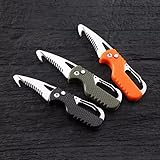 geddid Schlüsselanhänger Messer kleines Taschenmesser Klappmesser Gurtschneider Rettungsmesser Schlüsselbundmesser Mini Messer Wellenschliff Paketmesser - orange