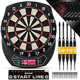 KESSER® Elektronische Dartscheibe Profi Set - E Dartboard mit 15 Dartpfeile + 35 Pro Flights 100 Pfeilspitzen + Zubehör Dart für 1 bis 8 Spieler