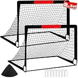 CATCHLUCK Kinder Fussballtor Tor Kinder Fussballtore für Garten Pop Up Fußballtor 2er Set Fussball Tor Outdoor Fussballtor mit Tragetasche