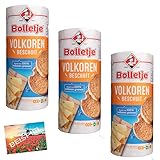 Set 3x Bolletje Volkoren Beschuit Vollkorn Zwieback 155g I Zwieback aus den Niederlanden I Vollkorn und Ballaststoffe I holländisches Frühstück I Holland-Box by Vriens