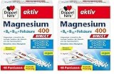 Doppelherz Magnesium 400 + B6 + B12 + Folsäure DIRECT - Magnesium unterstützt die normale Funktion der Muskeln und des Nervensystems - 40 vegane Portionen (Packung mit 2)