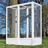 zooprinz Premium XXL Vogelvoliere mit Sitzstange – aus hochwer-tigem Vollholz und verzinktem Draht – witterungsbestän-dig und langlebig – Auslauf erweiterbar (Auslauf)