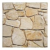 COMSTICKC 3D Wandpaneele Selbstklebend Steinoptik Braun,10 Stück 30x30 cm, 3D Wandverkleidung Selbstklebend Backstein Tapete 3D PVC Wandpaneele Innenwanddekoration, Wasserdicht