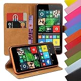 Eximmobile - Book Case Handyhülle für Nokia Lumia 925 mit Kartenfächer in Schwarz | Schutzhülle aus Kunstleder | Handytasche als Flip Case Cover | Handy Tasche | Etui Hülle Kunstledertasche