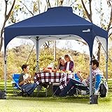 YITAHOME 3X3 wasserdichte Pavillon Faltpavillon, Faltbarer Pop up Pavillon Outdoor Anti-UV Gartenpavillon Höhenverstellbarfür Alle Jahreszeiten Für Party Camping Märkte Pool Festival, Blau